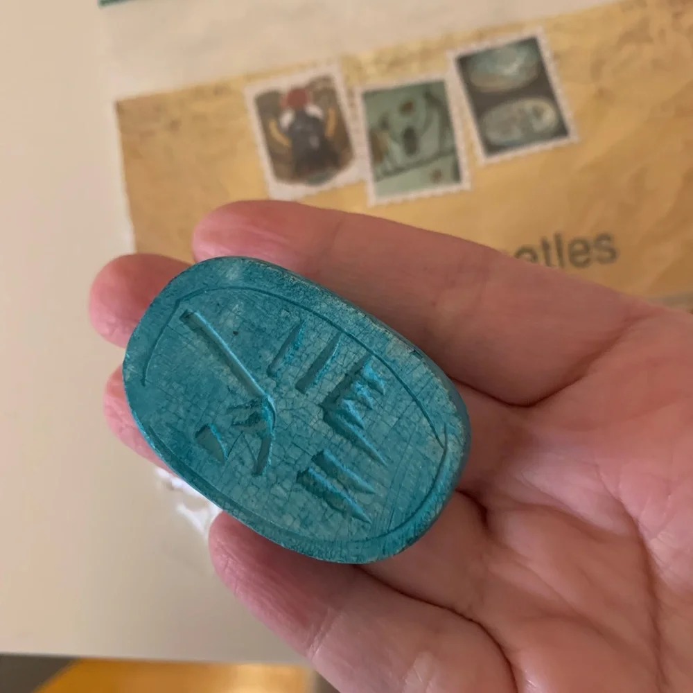 Blue Scarab Beetle Figurine